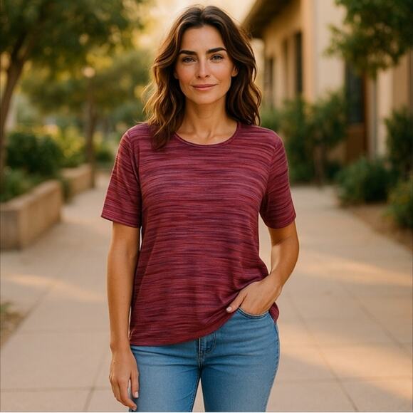 Allison Daley II Pink and Purple Heathered Blouse Size 2X - Picture 2 of 10